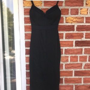Vneckline, Black bodcon fitted dress PROM